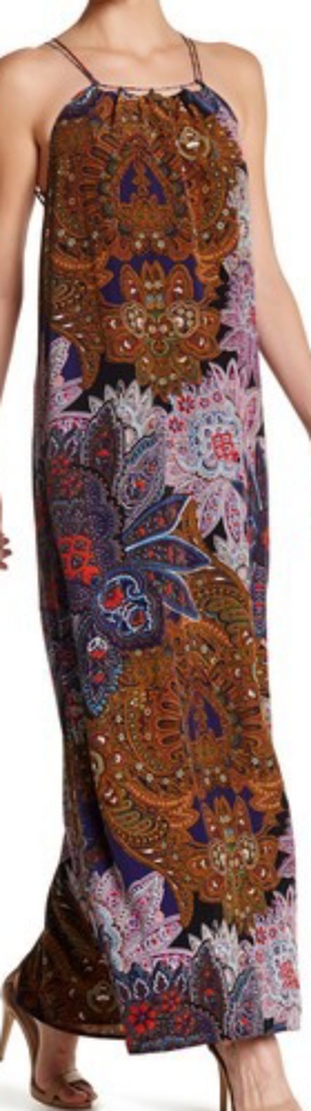 Greylin Purple Paisley Maxi Dress
